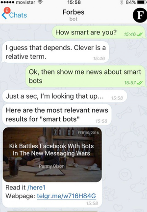 Messaging News: Quartz mit App, Forbes mit Newsbot auf Telegram