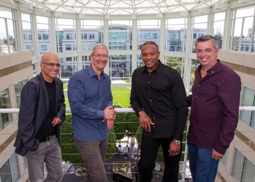 Jimmy Iovine, Tim Cook, Dr. Dre und Eddie Cue