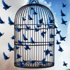 blue birds, dall-e
